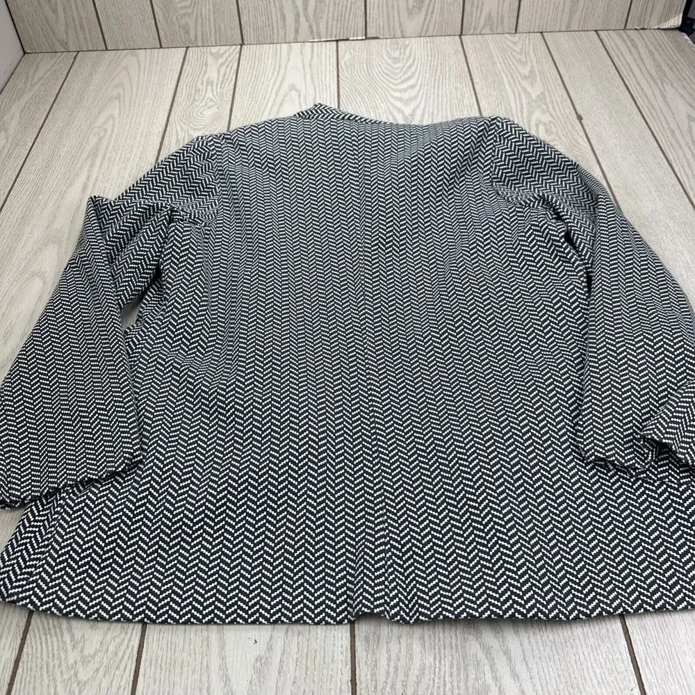 Ashro Black White Herringbone Dinner Party Blazer Jacket Size 16‎